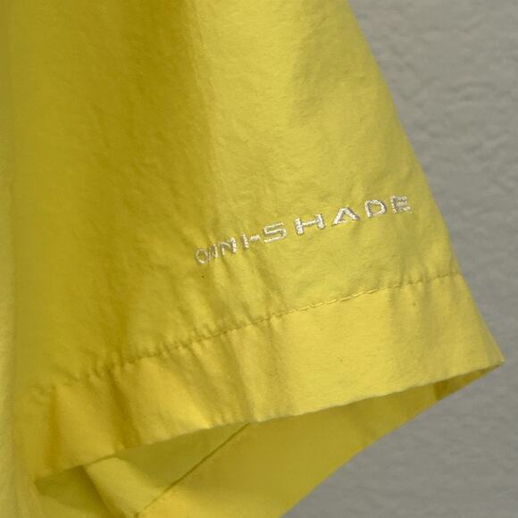 Columbia PFG Omni-Shade Bahama Button Front Shirt Fishing Vented Yellow M Medium - Picture 8 of 12